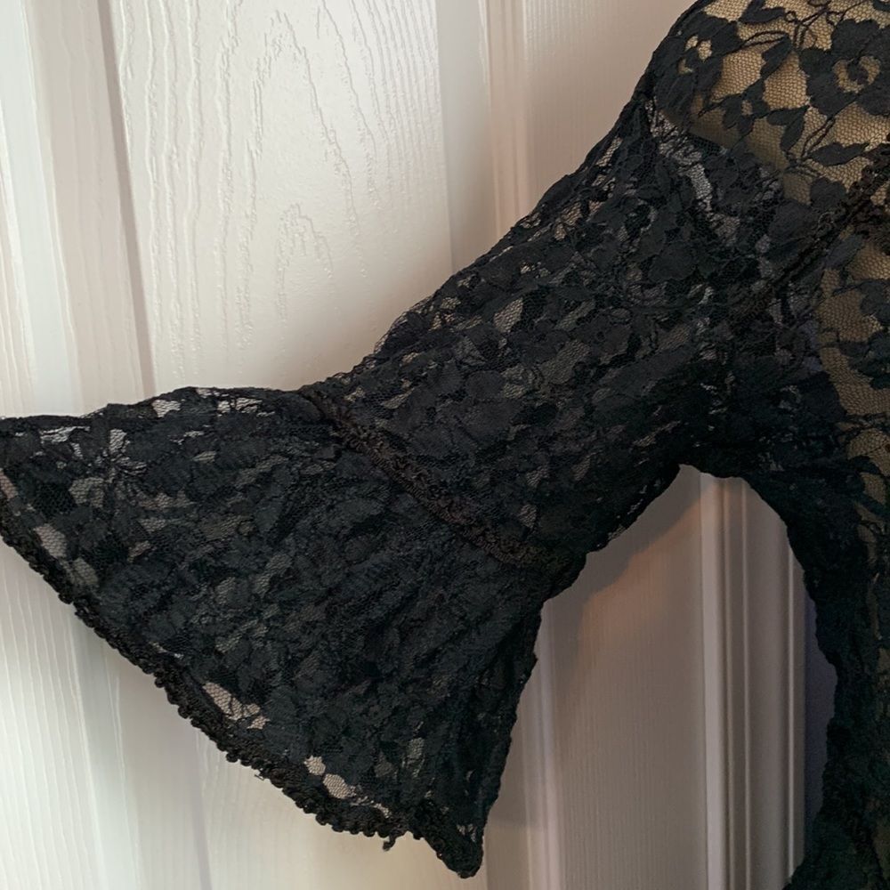 Designer Lace Swimwear Cover Up Tunic Top one size black - Picture 4 of 9